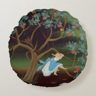 Little Girl on the Tree of Dreams Round Cushion