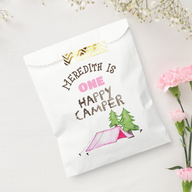Little Girl One Happy Camper First Birthday Party Favour Bags (Sealed)