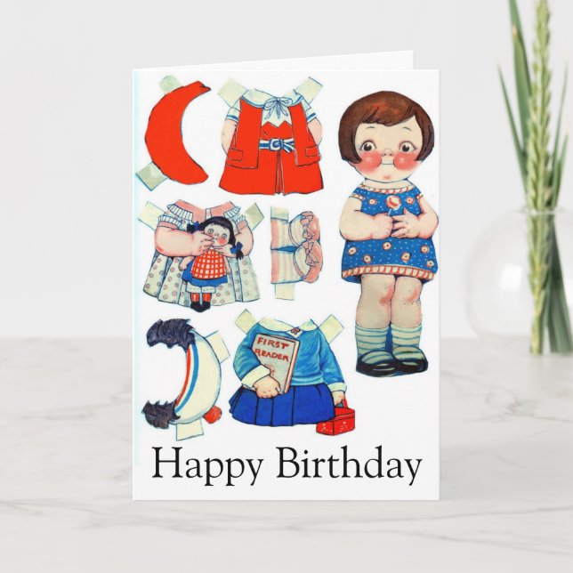 Little Girl Paper Doll Card (Front)
