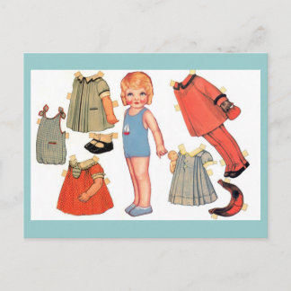 Little Girl Paper Doll Postcards