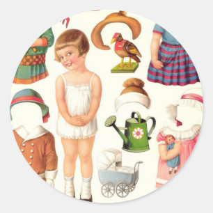 Little Girl Paper Doll Stickers