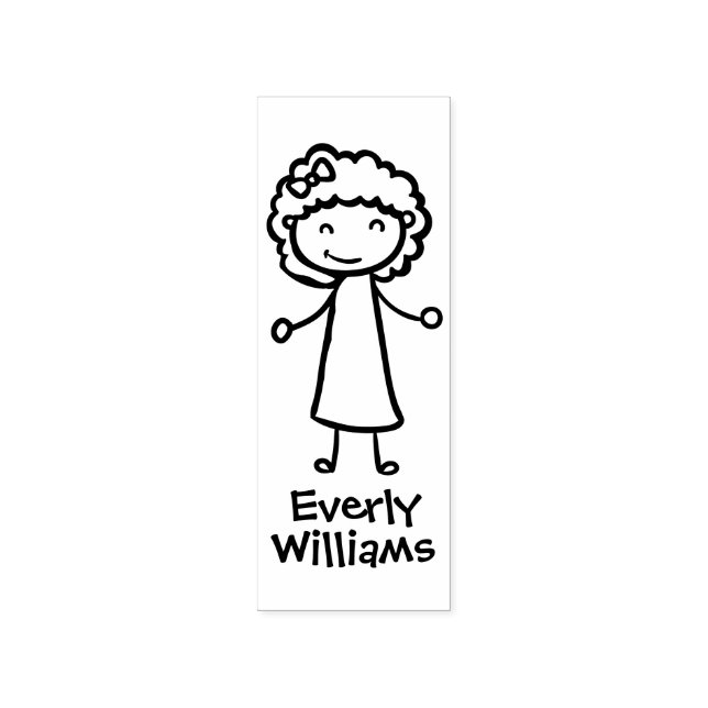 Little Girl Personalised Rubber Stamp (Imprint)