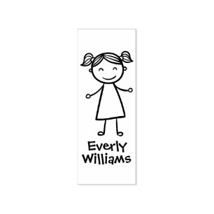 Little Girl Personalised Rubber Stamp