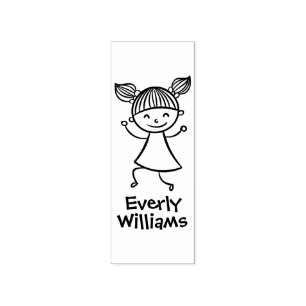 Little Girl Personalised Rubber Stamp