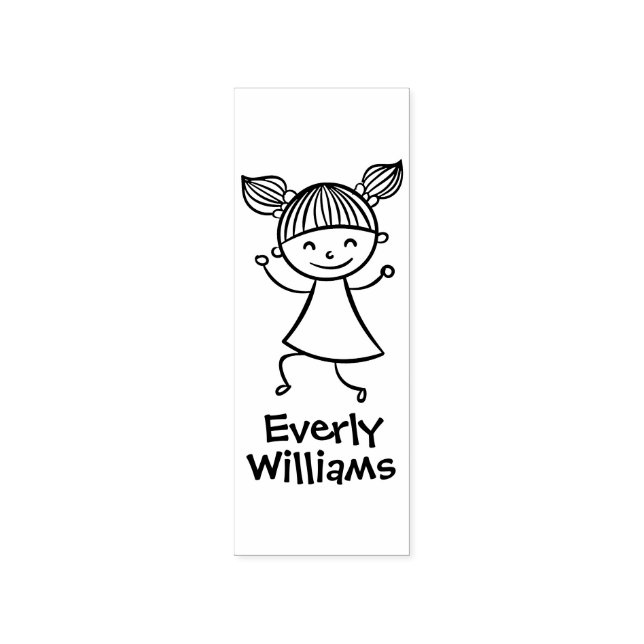 Little Girl Personalised Rubber Stamp (Imprint)