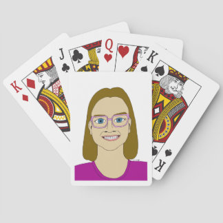 little girl    playing cards