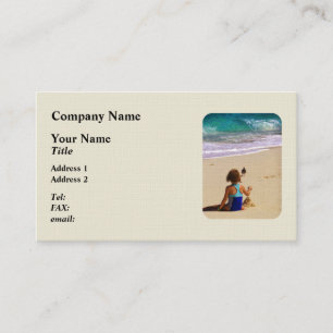 Little Girl Playing in Sand Business Card