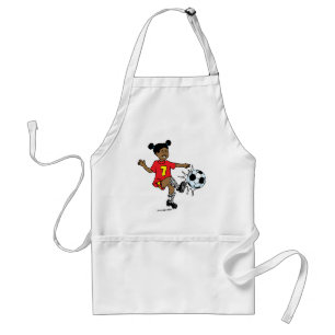 Little Girl Playing Soccer Standard Apron