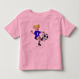 Little Girl Playing Soccer Toddler T-Shirt