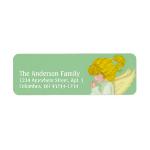 Little Girl Praying Angel 2 Return Address Labels