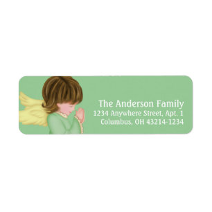 Little Girl Praying Angel 3i Return Address Labels