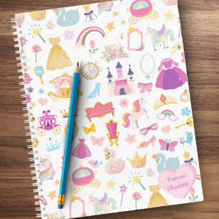 Little Girl Pretty Princess Fairy Tale Pattern Notebook