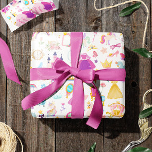 Little Girl Pretty Princess Fairy Tale Pattern Wrapping Paper
