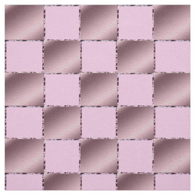 Little Girl Silk Pink Purple Square Pattern Quilt Fabric (Swatch)