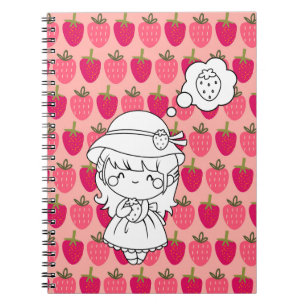 Little Girl Thinking of Strawberries Notebook