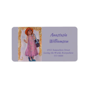 LITTLE GIRL TURNING 5 ALL DRESSED UP ADDRESS LABEL