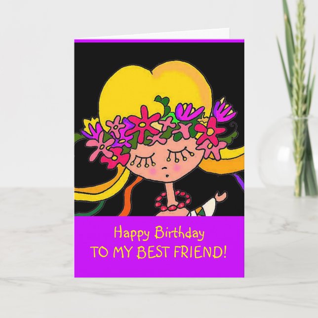 Little Girl Ukrainian Folk Art by Vera Trembach Card (Front)