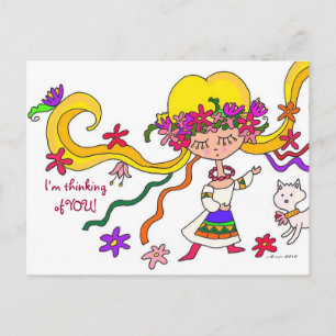 Little Girl Ukrainian Folk Art by Vera Trembach Postcard