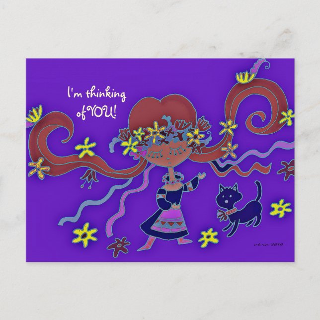 Little Girl Ukrainian Folk Art by Vera Trembach Postcard (Front)