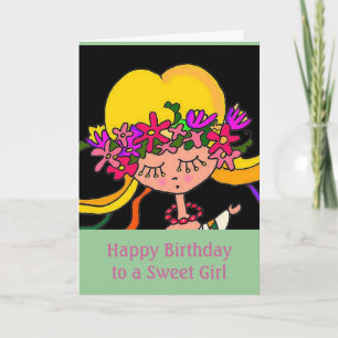 Little Girl Ukrainian Folk Art Card