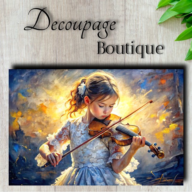 Little Girl Violinist Decoupage Tissue Paper (Little Girl Violinist Decoupage Tissue Paper)