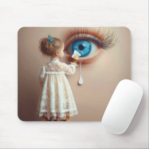 Little Girl Wiping a Tear Away Mouse Mat