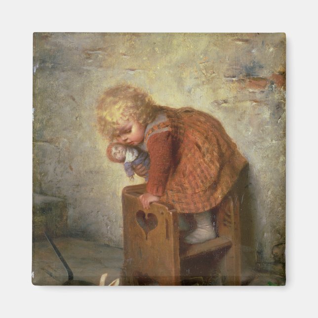 Little Girl with a Rabbit Magnet (Front)