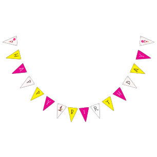 Little girl with balloons bunting