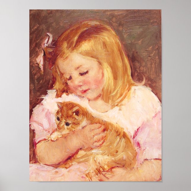 Little Girl with Cat Poster (Front)