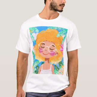 Little Girl with Flowers T-Shirt