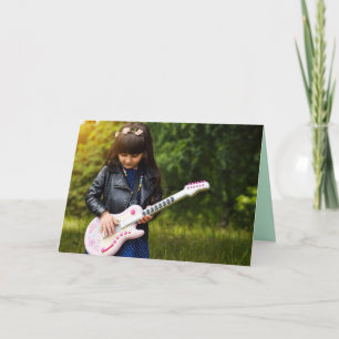 LITTLE GIRL WITH GUITAR BIRTHDAY CARD FOR HER