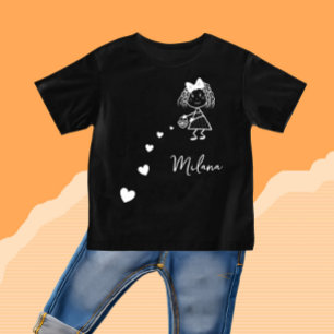 Little girl with hearts baby T-Shirt