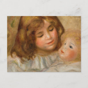 Little Girl with her Doll by Pierre-Auguste Renoir Postcard