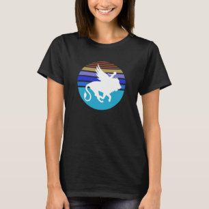 Little Girl with her Wingled Lion imagination retr T-Shirt