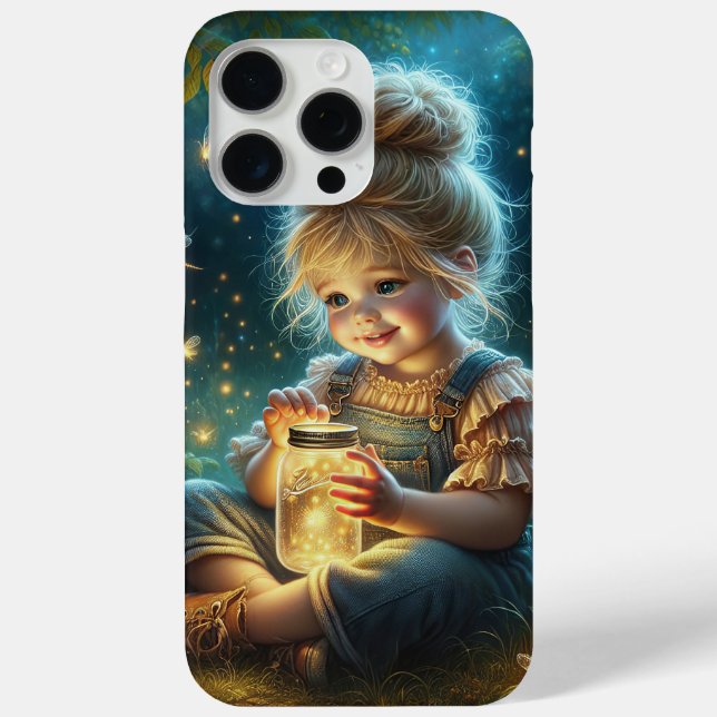 Little Girl With Jar of Fireflies Case-Mate iPhone Case (Back)
