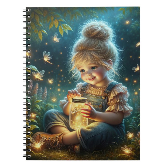 Little Girl With Lightning Bugs Notebook (Front)