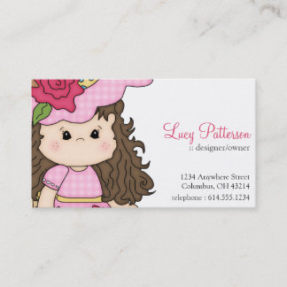Little Girl with Roses Flower Business Cards