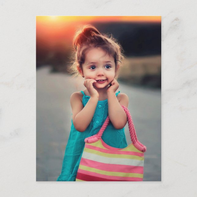 Little Girl with Striped Handbag Postcard (Front)
