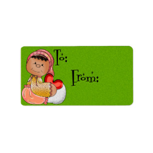 Little Girl with Stuffed Heart Label