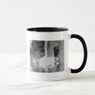 Little Girl with Toy Wagon Photograph Mug
