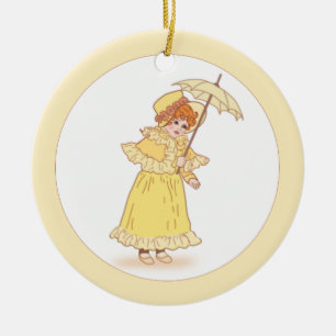 Little girl with umbrella ornament