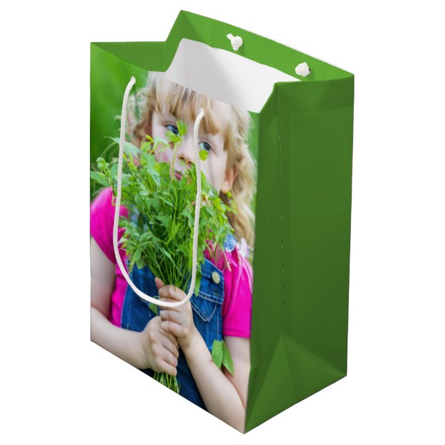 Little Girl With Weeds for Birthday Medium Gift Bag (Front Angled)