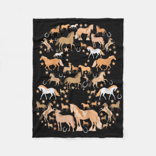 Little Girls 8 Years Old 8th Birthday Horse Graphi Fleece Blanket