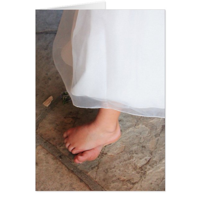 little girl's bare feet, princess dress (Front)
