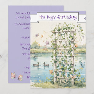 Little Girl's Birthday Party Digital Download Invitation