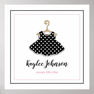 Little Girl's Black Dress - Baby Birth Poster