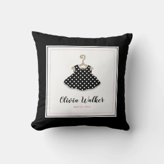 Little Girl's Black Polka Dot Dress - Baby Pillow