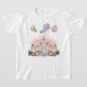 Little girls castle princess t-shirt. T-Shirt