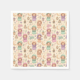Little Girls Colourful Eid Mubarak Napkins