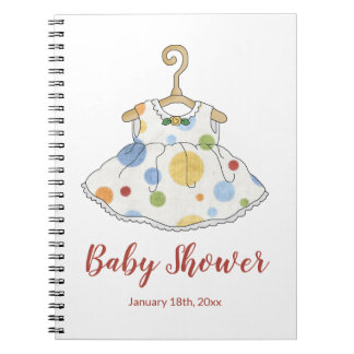 Little Girl's Dot Dress - Baby Shower Notebook
